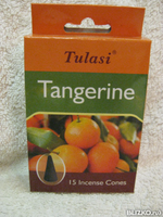 Конусное благовоние Tulasi Tangerine-Мандарин.