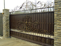Ворота кованые откатные коричневые ВО6