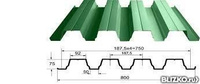 Профнастил Н-75 х 750 Zn 0,8 мм оцинкованный