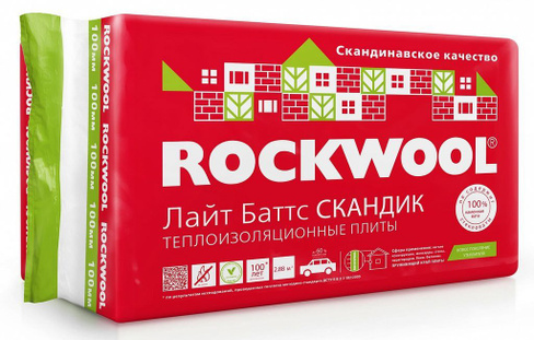 Утеплитель ROCKWOOL Лайт Батс Скандик 800х600х50