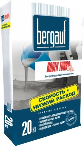 Пол наливной самовыравнивающийся Bergauf Boden Turbo 20кг (под.64шт)