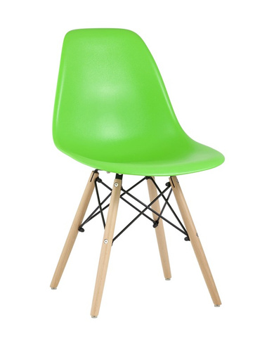 Стул Eames DSW светло-зеленый x4 Комплект из четырех стульев Stool Group DSW светло-зеленый пластик каркас из металла но