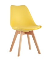 Стул FRANKFURT желтый Stool Group Frankfurt желтый, сиденье из сочетания пластика и экокожи, ножки деревянные