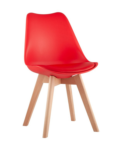 Стул FRANKFURT красный Stool Group Frankfurt красный, сиденье из сочетания пластика и экокожи, ножки деревянные