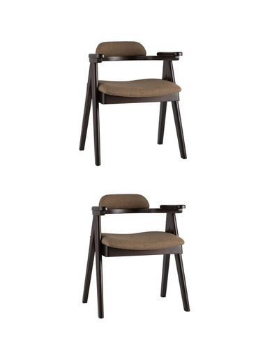 Стул обеденный OLAV кофейный 2 шт. Комплект из двух стульев Stool Group OLAV мягкое тканевое коричневое сиденье