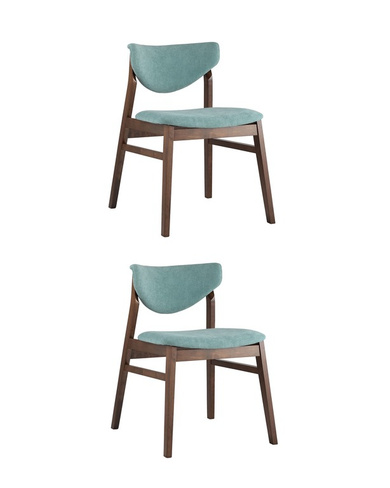 Стул RAGNAR синий 2 шт. Комплект из двух стульев Stool Group Ragnar мягкое тканевое синее сиденье деревянный каркас из м