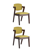 Стул обеденный VIVA оливковый 2 шт. Комплект из двух стульев Stool Group VIVA мягкое зеленое сиденье, деревянный каркас