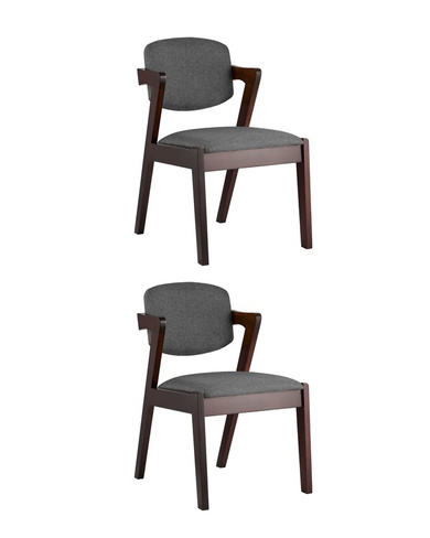 Стул обеденный VIVA темно-серый 2 шт. Комплект из двух стульев Stool Group VIVA мягкое серое сиденье, деревянный каркас