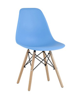 Стул Eames Style DSW голубой x4 Комплект из четырех стульев Stool Group Eames DSW голубой, литой полипропилен, стальной