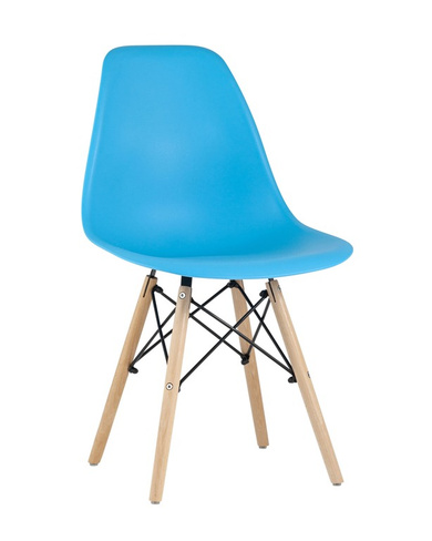 Стул Eames Style DSW бирюзовый x4 Комплект из четырех стульев Stool Group DSW бирюзовый, литой полипропилен, стальной ка