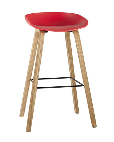 Стул барный LIBRA КРАСНЫЙ Stool Group Libra красный, пластиковое сиденье, ножки под дерево