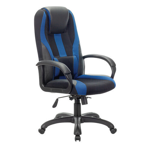 Кресло компьютерное BRABIX PREMIUM Rapid GM-102 экокожа/ткань черное/синее 532106