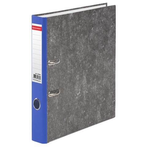 Папка-регистратор BRAUBERG фактура стандарт с мраморным покрытием 50 мм синий корешок 220984