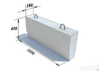 Блок бетонный Б-5 1000х450х180 мм