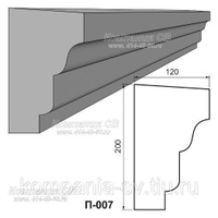 Подоконник фасадный лепнина из пенопласта П-007