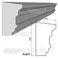 Подоконник фасадный лепнина из пенопласта П-011
