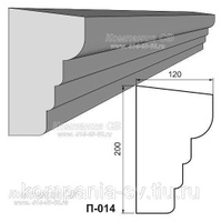 Подоконник фасадный лепнина из пенопласта П-014