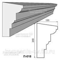 Подоконник фасадный лепнина из пенопласта П-018