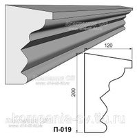 Подоконник фасадный лепнина из пенопласта П-019