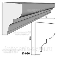 Подоконник фасадный лепнина из пенопласта П-020