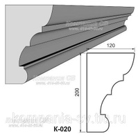 Карниз фасадный лепнина из пенопласта К-020