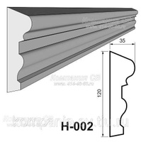 Наличник окна, фасадная лепнина из пенопласта (пенополистирола) Н-002