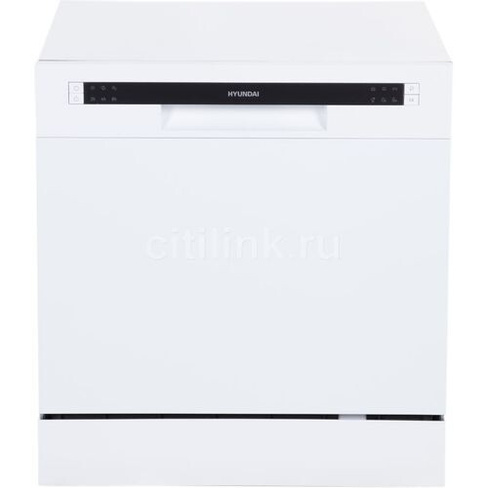 Посудомоечная машина Hyundai DT503 БЕЛЫЙ, компактная, настольная, 55см, загрузка 8 комплектов, белая