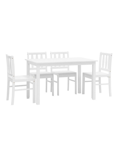 Обеденная группа INGRID белый Stool Group INGRID из стола и четырех стульев деревянные, ножки стола и каркас стульев из