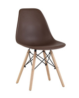 Стул Eames Style DSW коричневый x4 Комплект из четырех стульев Stool Group DSW коричневый, литой полипропилен, стальной