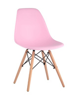 Стул Eames DSW розовый x4 Комплект из четырех стульев Stool Group DSW розовый пластик каркас из металла ножки натуральны