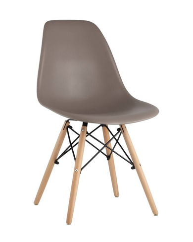 Стул Eames DSW темно-серый x4 Комплект из четырех стульев Stool Group DSW темно-серый пластик каркас из металла ножки на