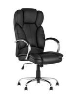 Кресло руководителя TopChairs Ultra черное Компьютерное кресло TopChairs President офисное черное в обивке из экокожи, м