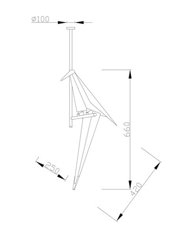 Подвесной светодиодный светильник Moderli V3076-1CL origami Birds 1*LED*6W Светильник V3076-1CL Birds 1*LED*6W подвесной