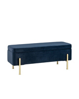 Банкетка Болейн с ящиком велюр синий Stool Group Болейн с ящиком велюр синий ножки из металла цвет золото