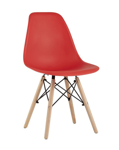 Стул Eames Style DSW красный Stool Group Style DSW красный, литой полипропилен, стальной каркас, натуральный массив бука