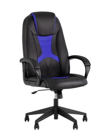 Кресло игровое TopChairs ST-CYBER 8 черный/синий Геймерское кресло TopChairs ST-CYBER 8 черный/синий эко.кожа крестовина