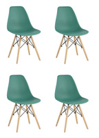 Стул Eames Style DSW серо-зеленый x4 Комплект из четырех стульев Stool Group Style DSW серо-зеленый пластиковый, металл,
