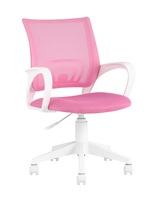Кресло офисное TopChairs ST-BASIC-W розовый крестовина пластик белый Кресло компьютерное