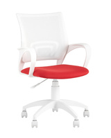 Кресло офисное TopChairs ST-BASIC-W красная ткань крестовина белый пластик Stool Group