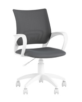 Кресло офисное Topchairs ST-BASIC-W серая ткань крестовина белый пластик Stool Group