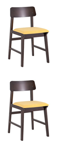 Стул ODEN NEW желтый 2 шт. Комплект из двух стульев Stool Group ODEN желтый мягкое сиденье из ткани, каркас из натуральн