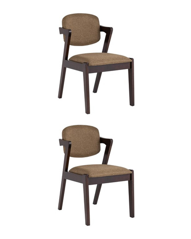 Стул обеденный VIVA кофейный 2 шт. Комплект из двух стульев Stool Group VIVA кофейный мягкое сиденье из ткани, каркас из