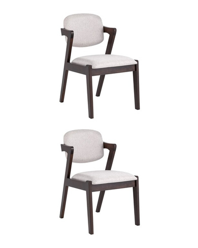 Стул обеденный VIVA светло-серый 2 шт. Комплект из двух стульев Stool Group VIVA кофейный мягкое сиденье из ткани, карка