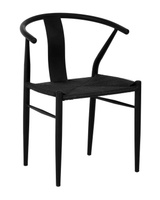 Стул обеденный Wishbone Style черный Stool Group обеденный Wishbone Style черный с сиденьем из джута