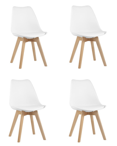 Стул FRANKFURT NEW белый 4 шт Комплект из четырех стульев Stool Group FRANKFURT, сиденье из сочетания пластика и экокожи