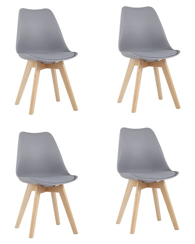 Стул FRANKFURT NEW серый 4 шт Комплект из четырех стульев Stool Group FRANKFURT серый, каркас массив бука, спинка качест