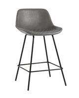Стул полубарный Деймон экокожа серый Полубарный стул Stool Group Деймон обивка серая экокожа, ножки черные металл