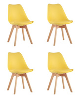 Стул FRANKFURT NEW желтый 4 шт Комплект из четырех стульев Stool Group FRANKFURT NEW желтый, сиденье из сочетания пласти