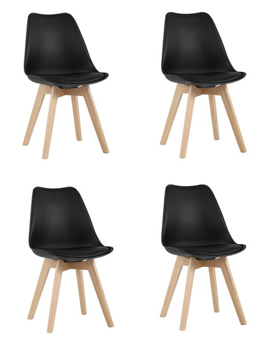 Стул FRANKFURT NEW черный 4 шт Комплект из четырех стульев Stool Group FRANKFURT NEW черный, сиденье из сочетания пласти