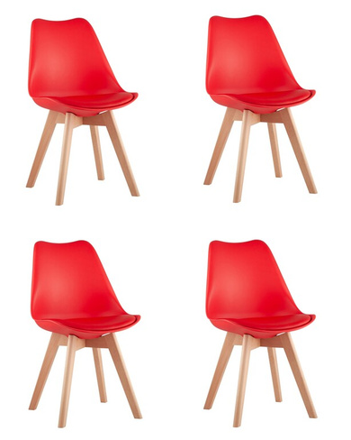 Стул FRANKFURT NEW красный 4 шт Комплект из четырех стульев Stool Group FRANKFURT NEW красный, сиденье из сочетания плас